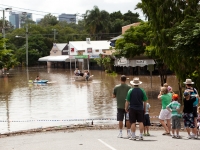 Spectators and local residents gathered at the bottom of Baroona Road in Rosalie.