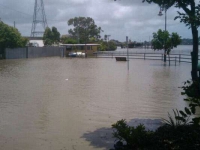 The Teneriffe Ferry bus stop now completed submerged